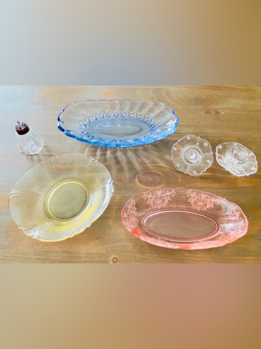 7 Pieces of Depression Glass